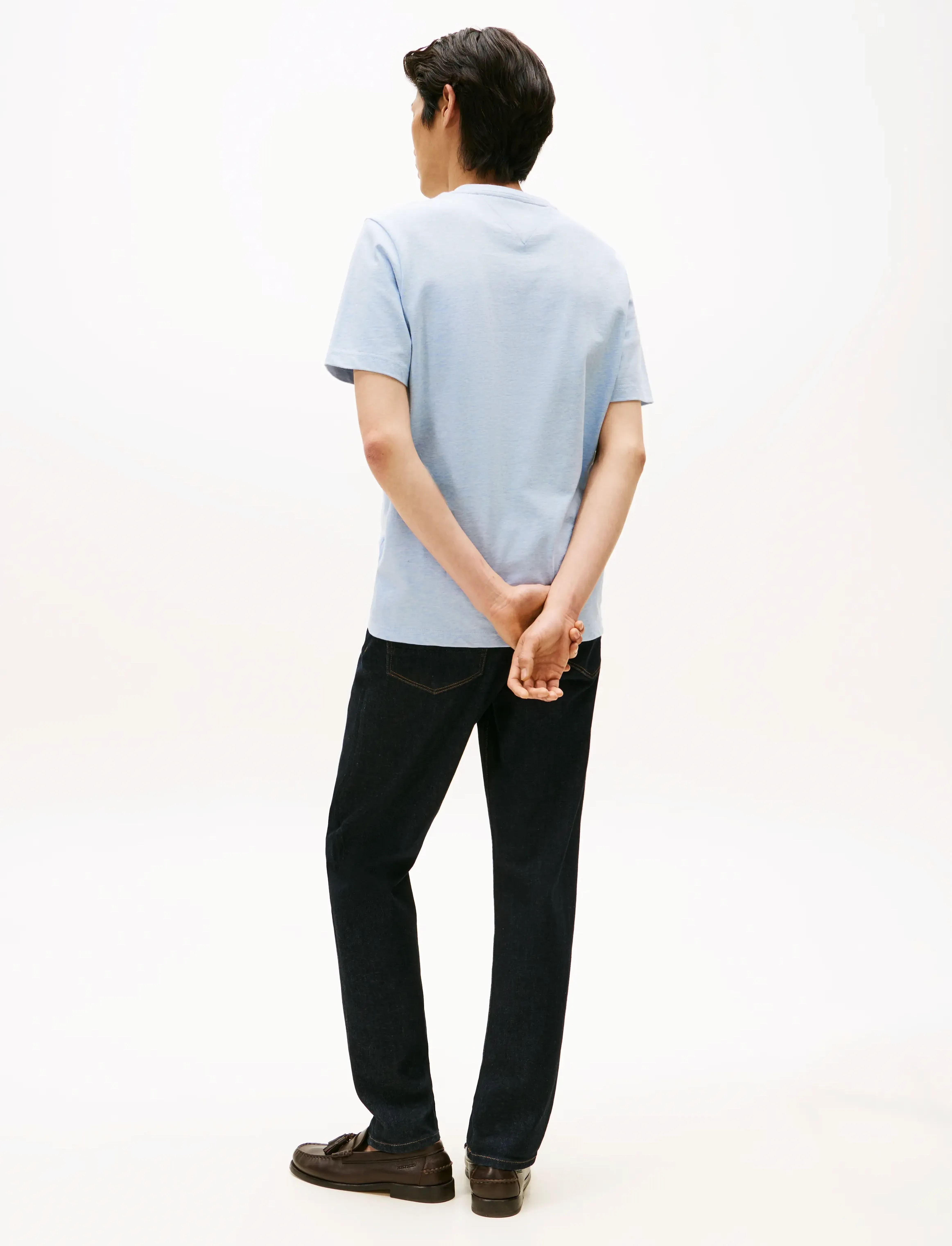 Tommy Hilfiger - HILFIGER SCRIPT NYC TEE - kortärmade t-shirts - heathered blue - 4