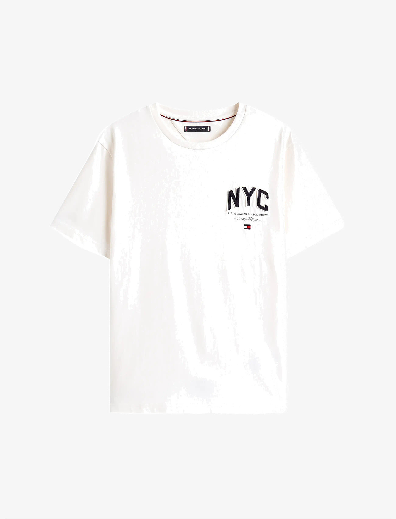Tommy Hilfiger - HILFIGER SCRIPT NYC TEE - kortärmade t-shirts - ivory petal - 1