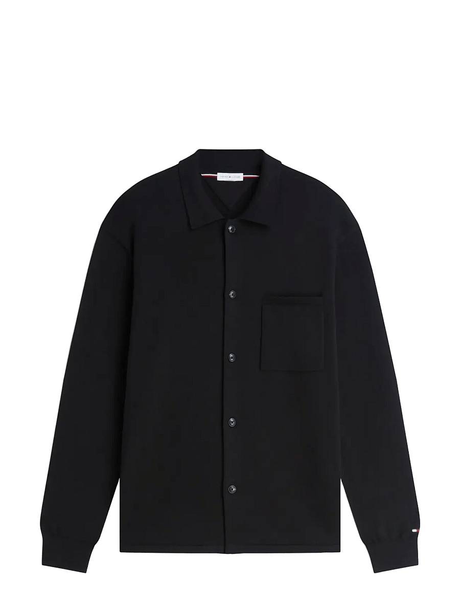 Tommy Hilfiger - ESSENTIAL COTTON LS OVER SHIRT - cardigans - black - 1