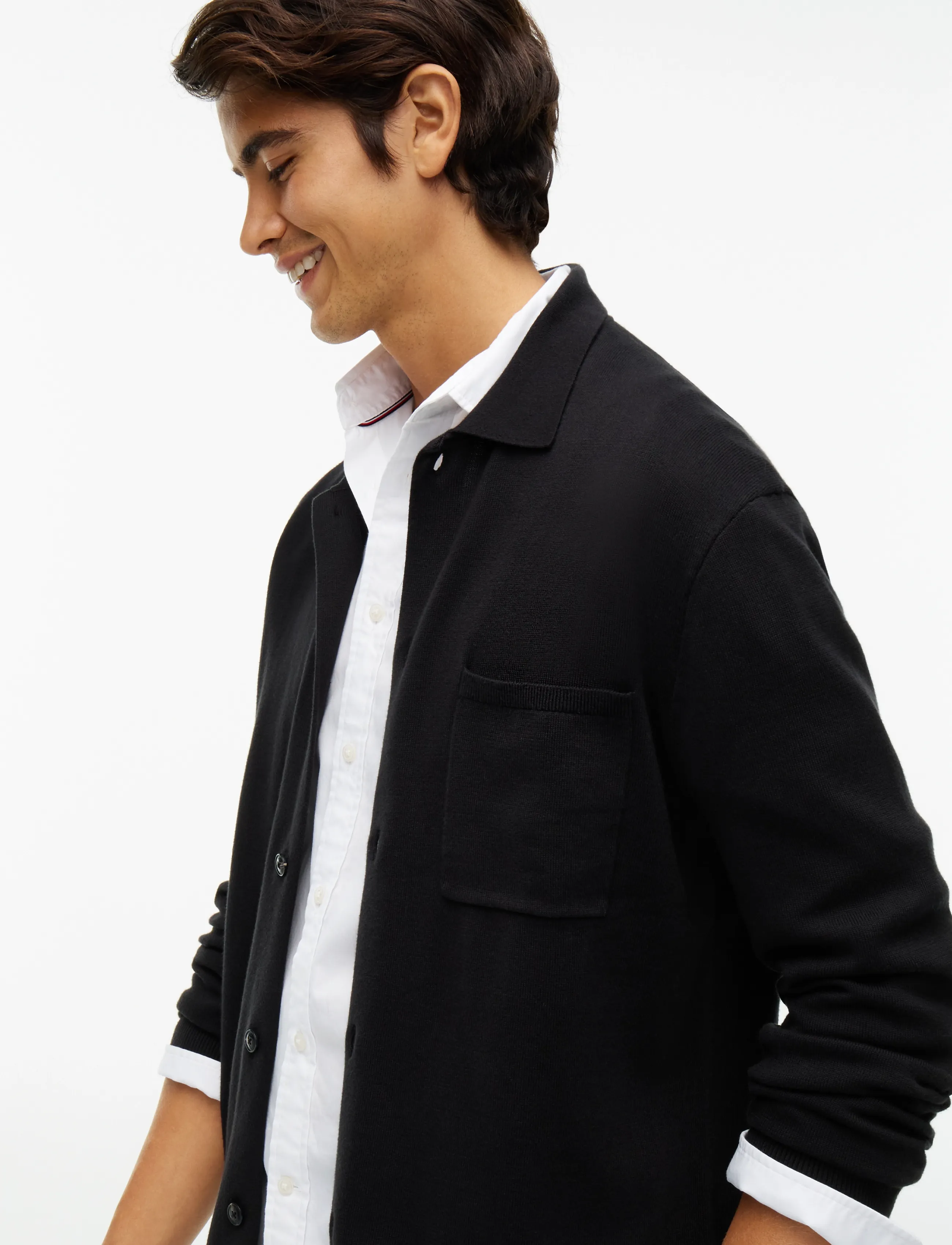 Tommy Hilfiger - ESSENTIAL COTTON LS OVER SHIRT - cardigans - black - 3