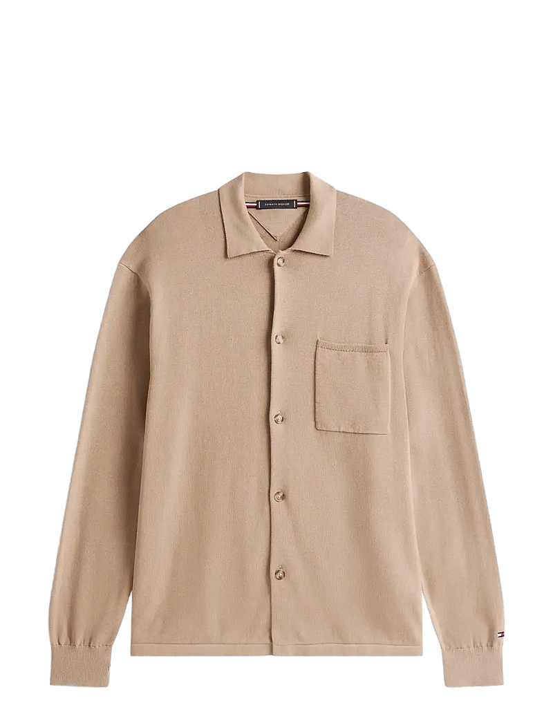 Tommy Hilfiger - ESSENTIAL COTTON LS OVER SHIRT - cardigans - coastal taupe - 1