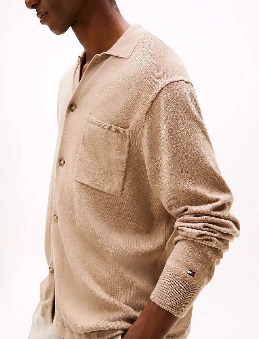 Tommy Hilfiger - ESSENTIAL COTTON LS OVER SHIRT - cardigans - coastal taupe - 4