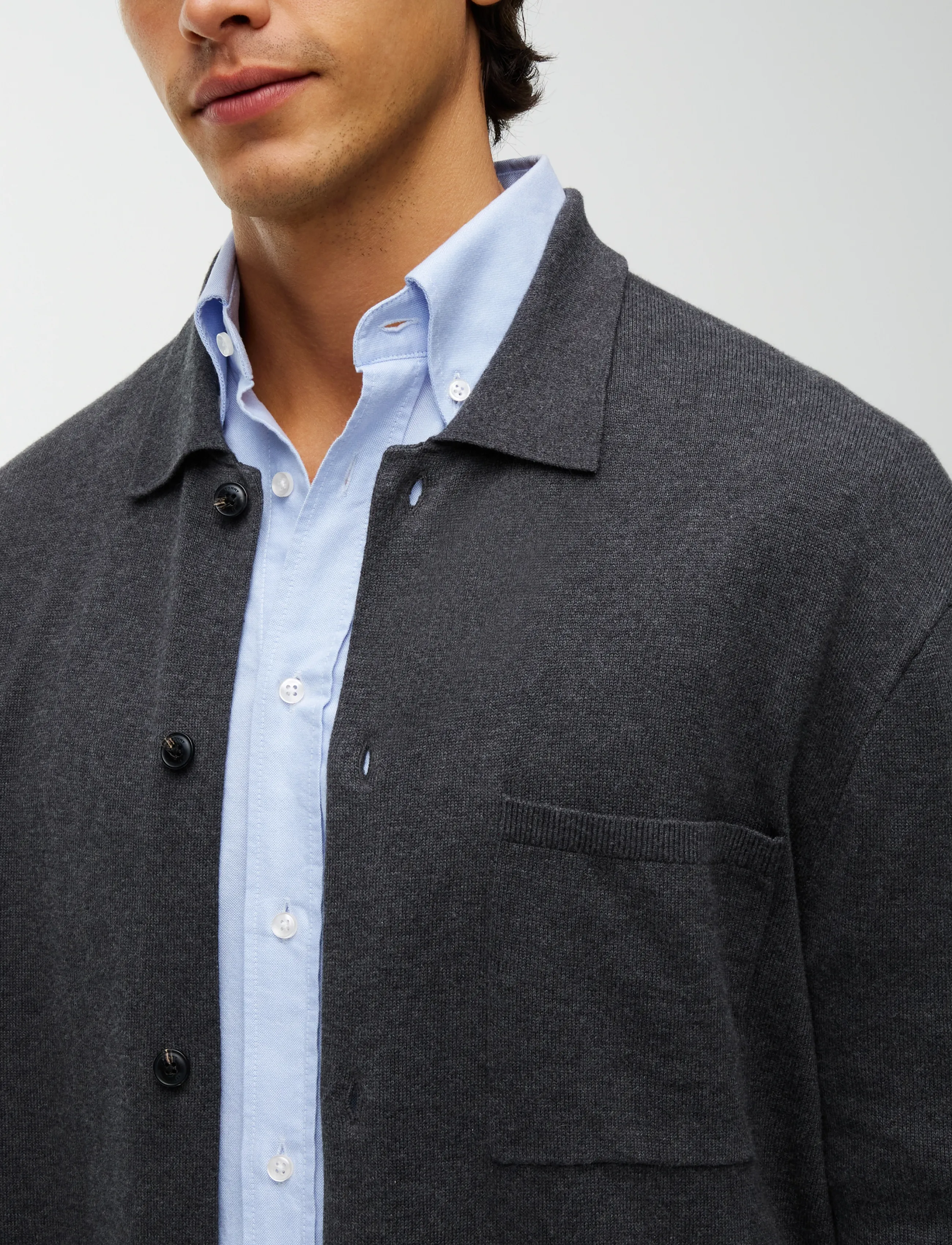 Tommy Hilfiger - ESSENTIAL COTTON LS OVER SHIRT - Überhemden - dark grey heather - 3