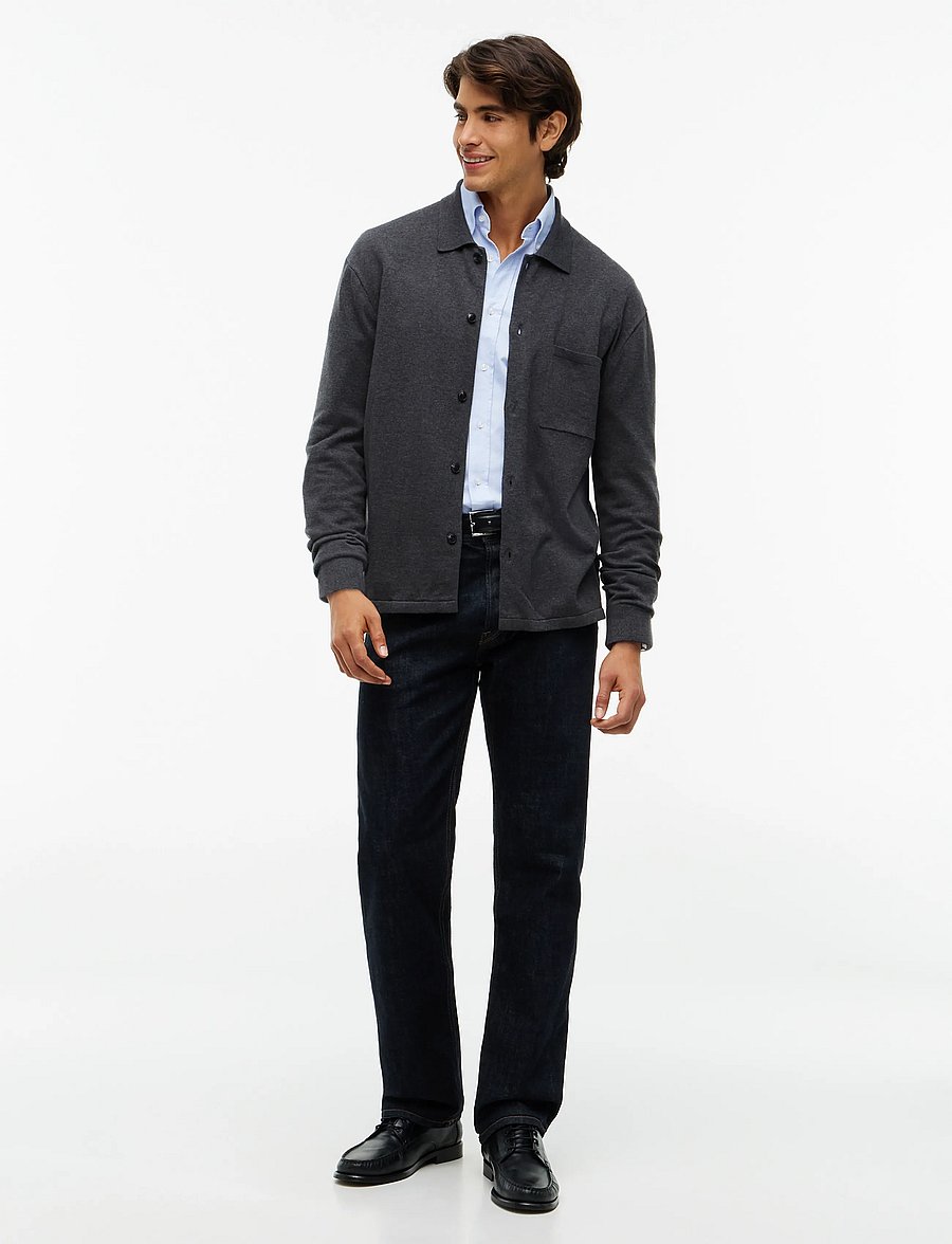 Tommy Hilfiger - ESSENTIAL COTTON LS OVER SHIRT - cardigans - dark grey heather - 4