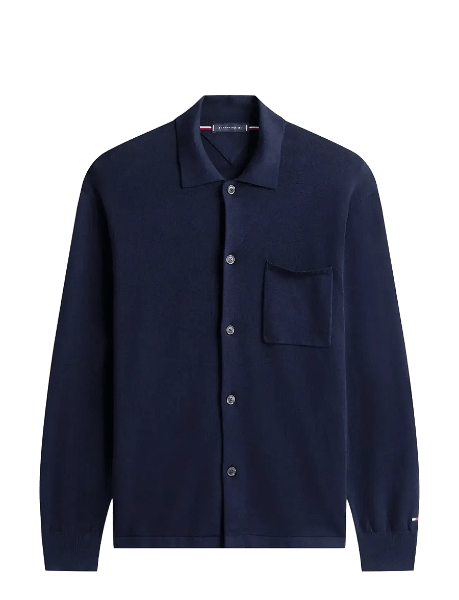 Tommy Hilfiger - ESSENTIAL COTTON LS OVER SHIRT - cardigans - navy blue - 1