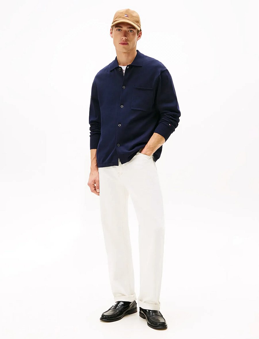 Tommy Hilfiger - ESSENTIAL COTTON LS OVER SHIRT - cardigans - navy blue - 2