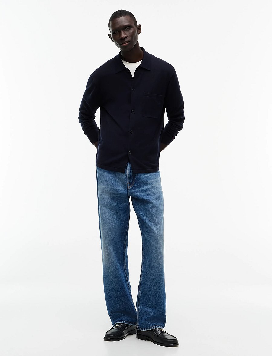 Tommy Hilfiger - ESSENTIAL COTTON LS OVER SHIRT - cardigans - navy blue - 4
