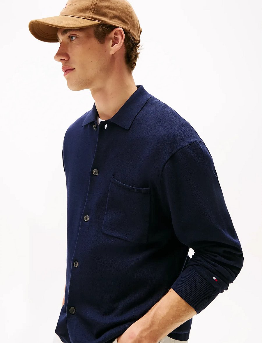 Tommy Hilfiger - ESSENTIAL COTTON LS OVER SHIRT - cardigans - navy blue - 5
