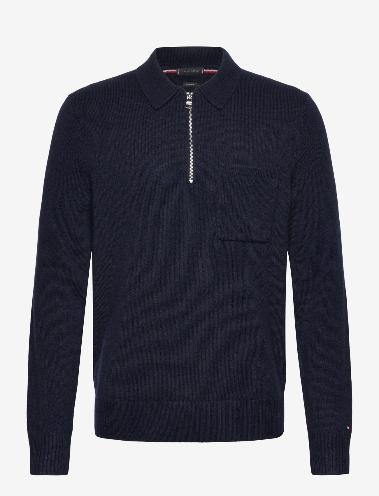 Tommy Hilfiger - LAMBSWOOL ZIP POLO - halfzip strik - desert sky - 1