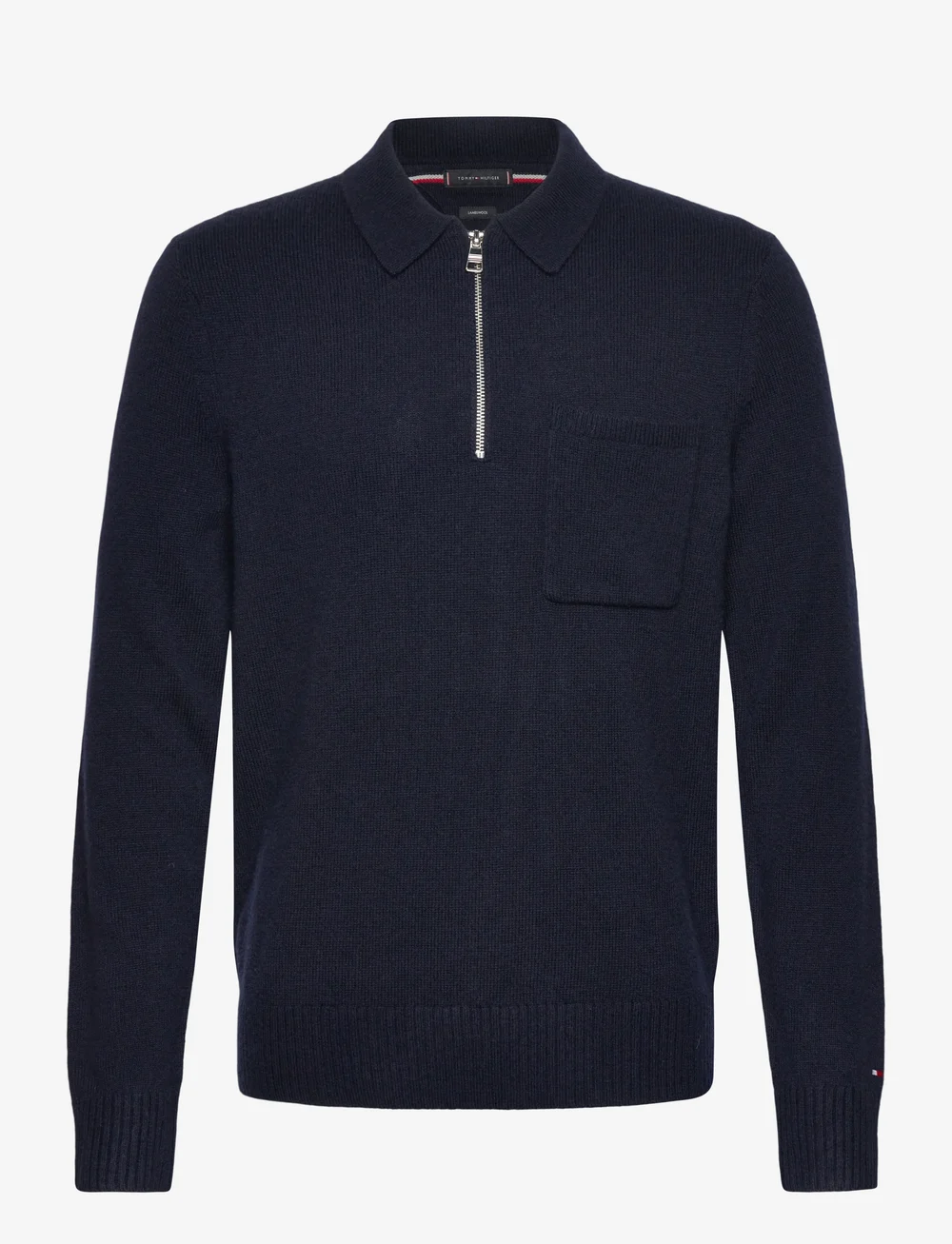 Tommy Hilfiger - LAMBSWOOL ZIP POLO - pullover mit halbem reißverschluss - desert sky - 1