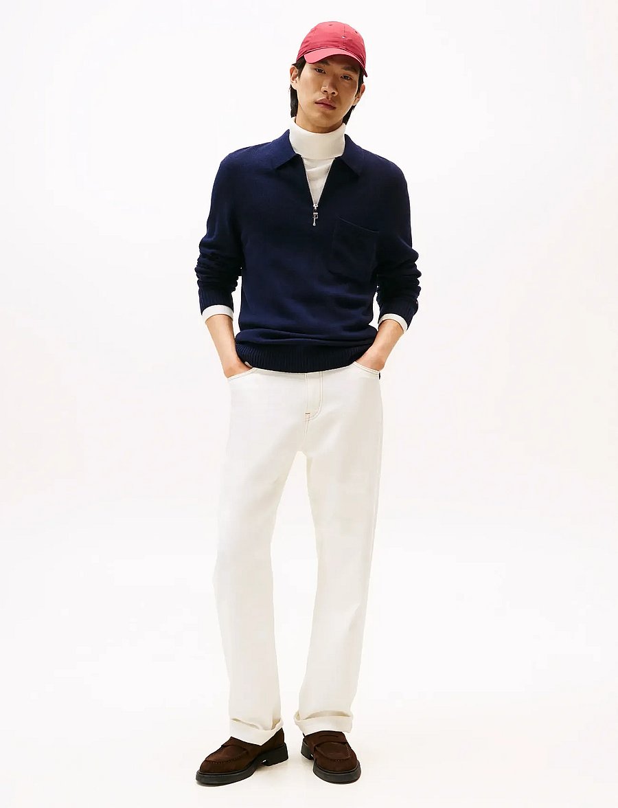 Tommy Hilfiger - LAMBSWOOL ZIP POLO - pulls demi-zippés - desert sky - 3