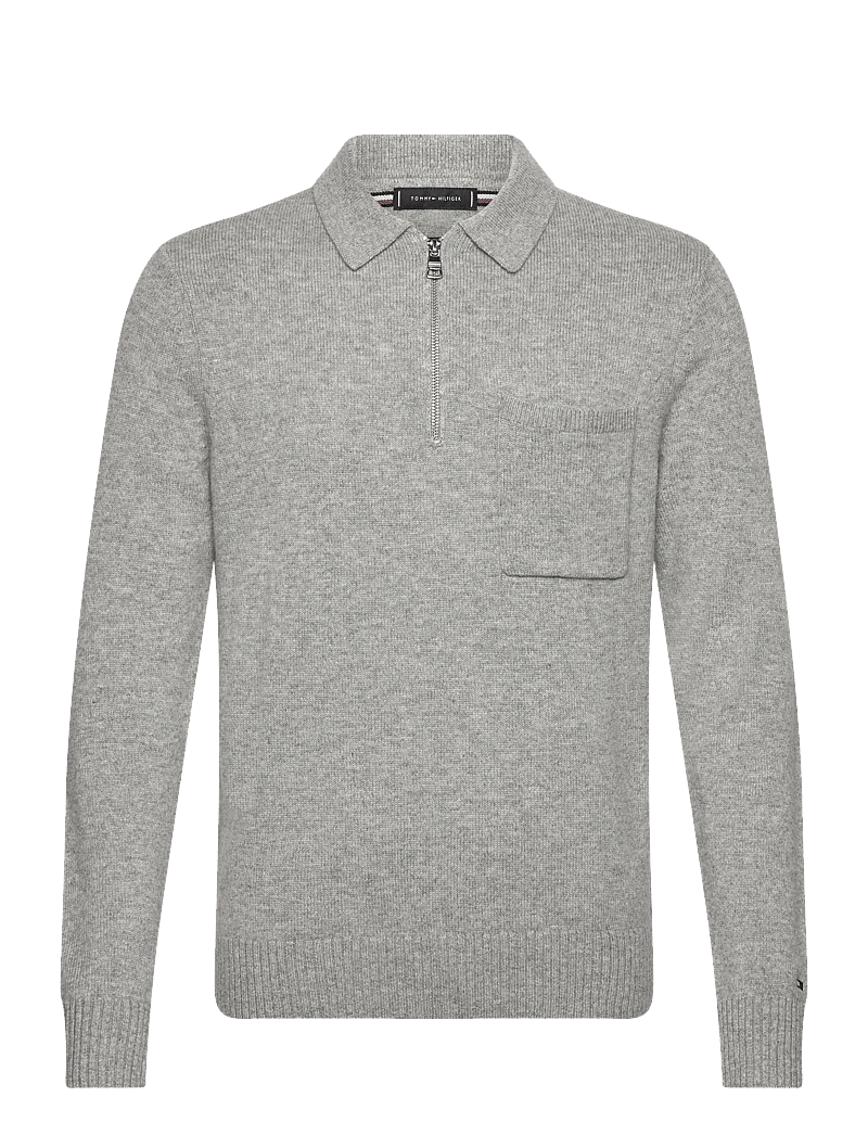 Tommy Hilfiger - LAMBSWOOL ZIP POLO - pulls demi-zippés - light grey heather - 1