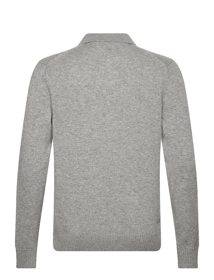 Tommy Hilfiger - LAMBSWOOL ZIP POLO - džemperi ar daļēju rāvējslēdzēja aizdari - light grey heather - 2