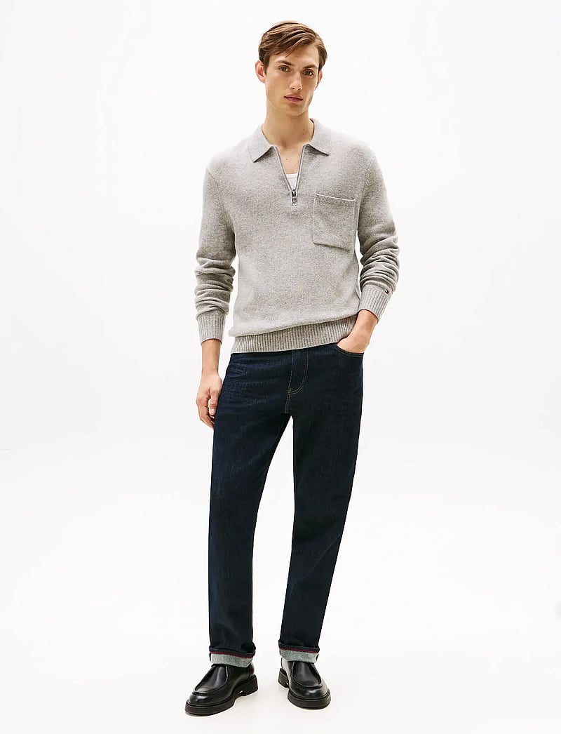 Tommy Hilfiger - LAMBSWOOL ZIP POLO - pulls demi-zippés - light grey heather - 3