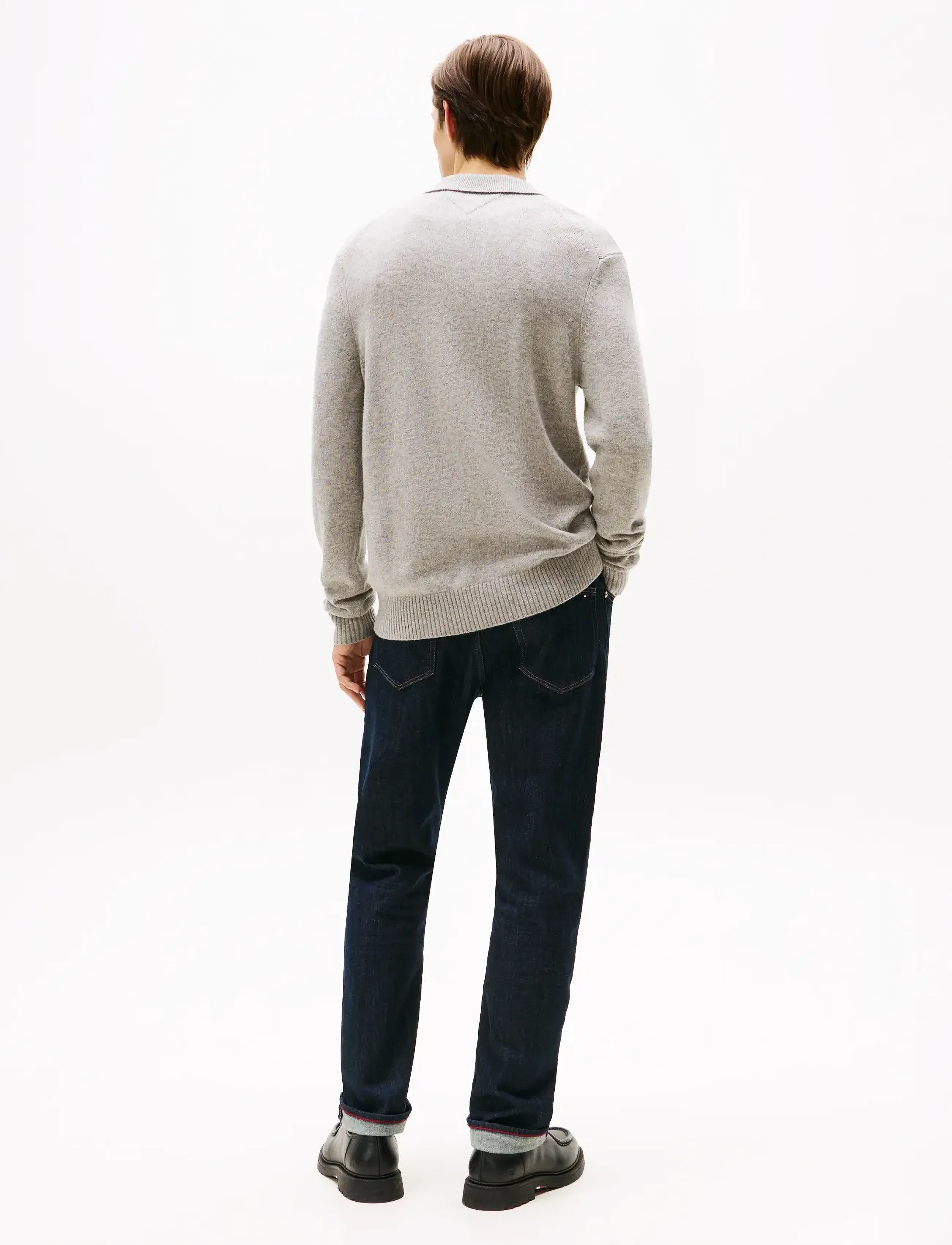 Tommy Hilfiger - LAMBSWOOL ZIP POLO - halfzip strik - light grey heather - 4