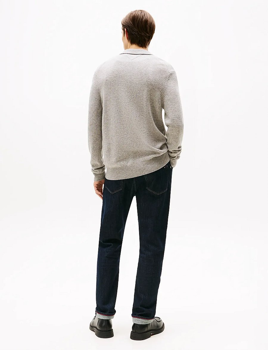 Tommy Hilfiger - LAMBSWOOL ZIP POLO - džemperi ar daļēju rāvējslēdzēja aizdari - light grey heather - 4