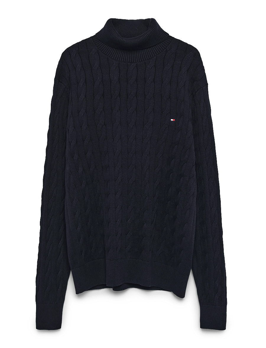 Tommy Hilfiger - CLASSIC COTTON CABLE ROLL NECK - džemperi ar augstu apkakli - desert sky - 1