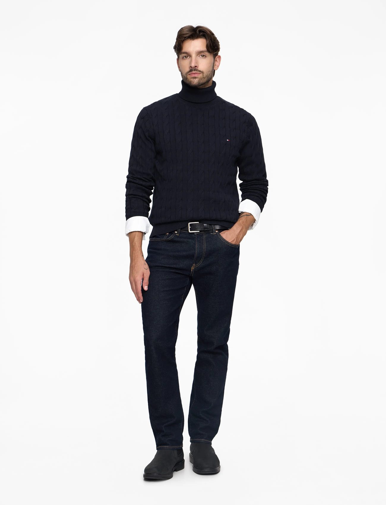 Tommy Hilfiger - CLASSIC COTTON CABLE ROLL NECK - rollkragen - desert sky - 2