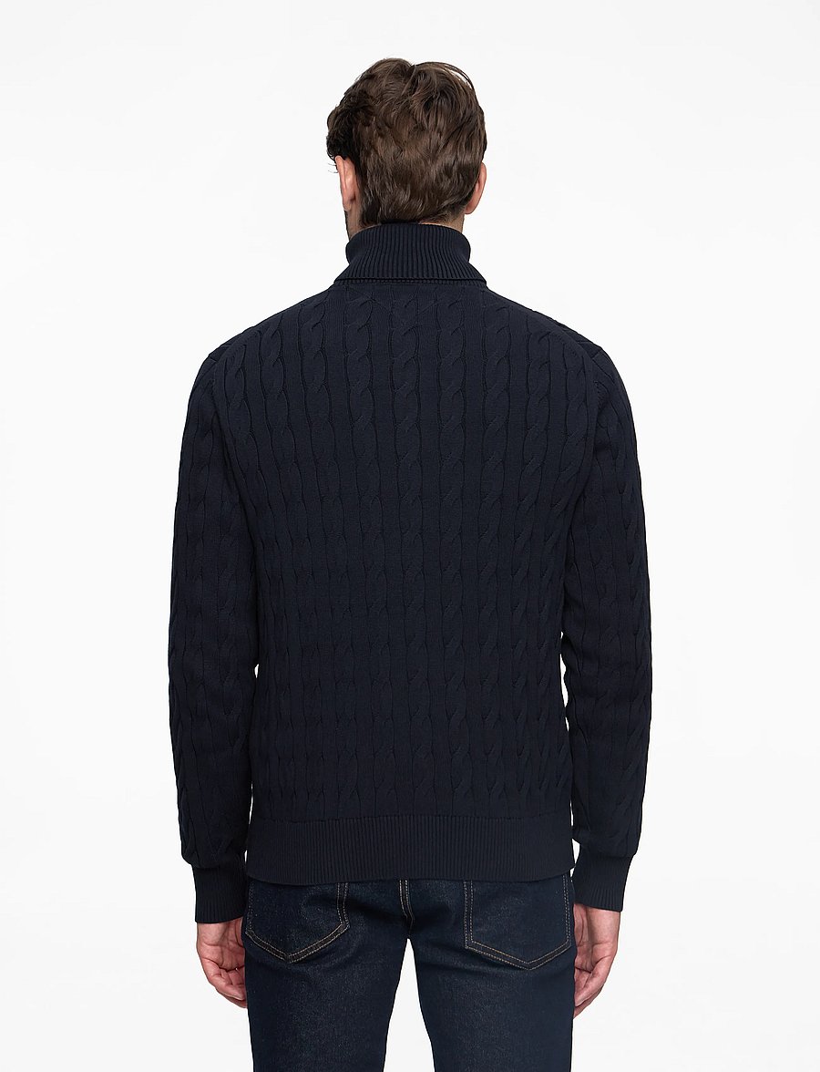 Tommy Hilfiger - CLASSIC COTTON CABLE ROLL NECK - džemperi ar augstu apkakli - desert sky - 4