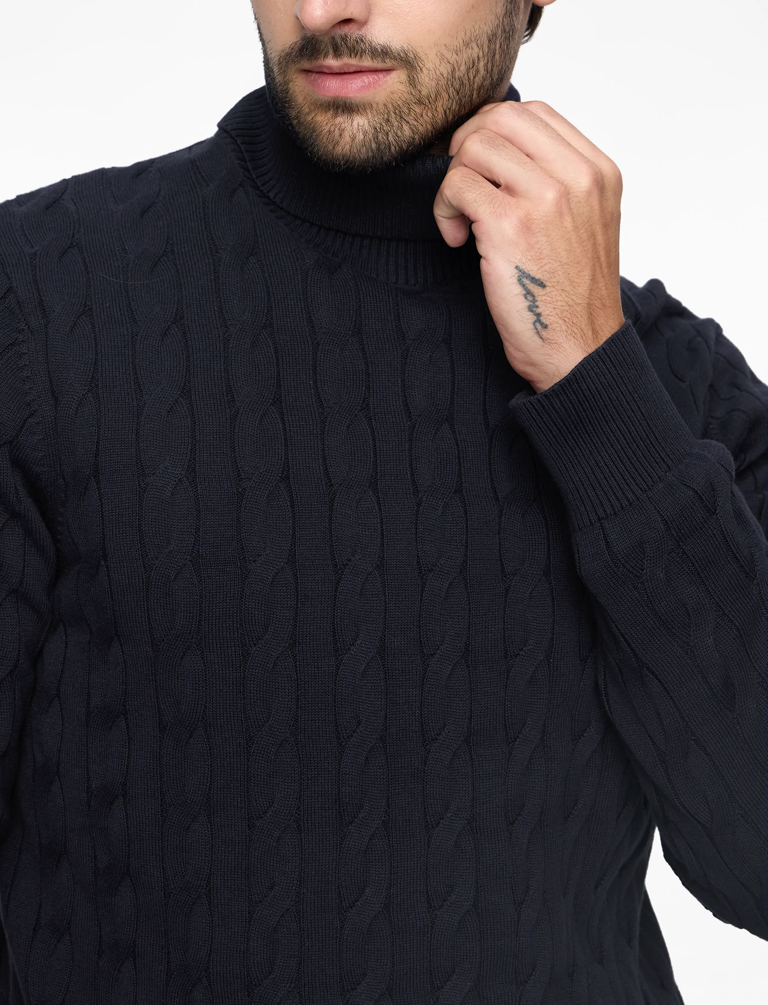 Tommy Hilfiger - CLASSIC COTTON CABLE ROLL NECK - rullekraver - desert sky - 5