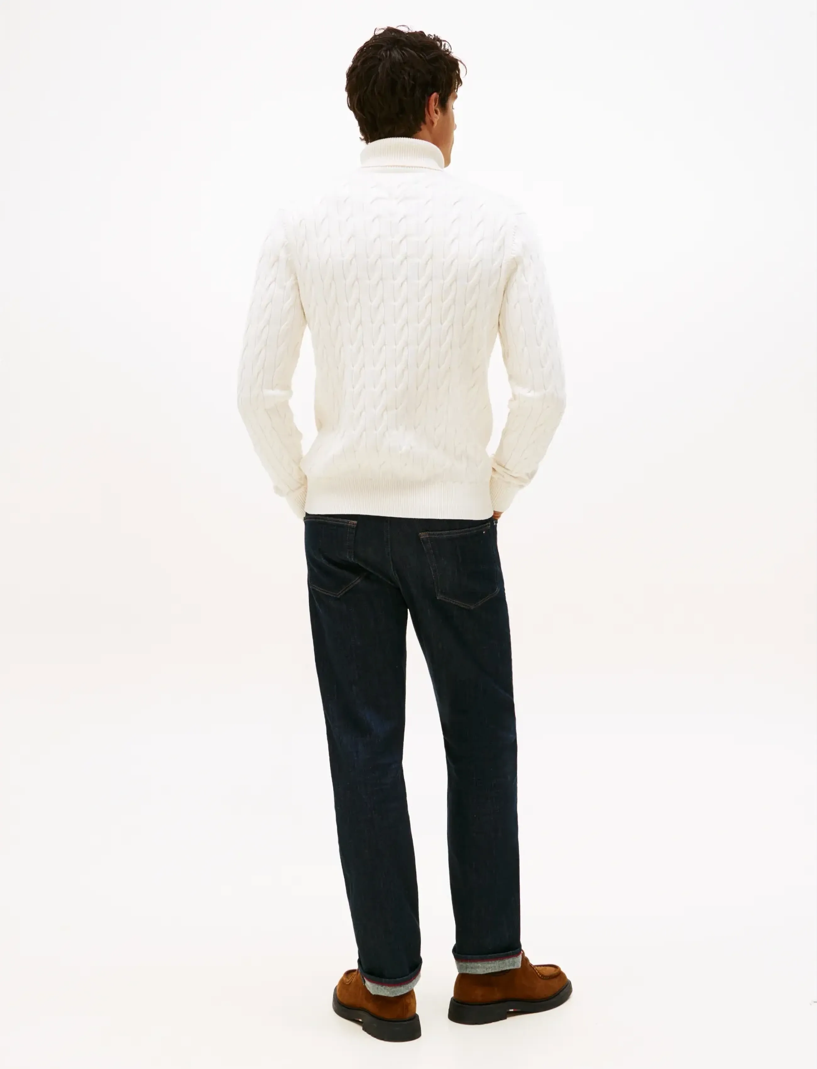 Tommy Hilfiger - CLASSIC COTTON CABLE ROLL NECK - rullekraver - ivory petal - 3
