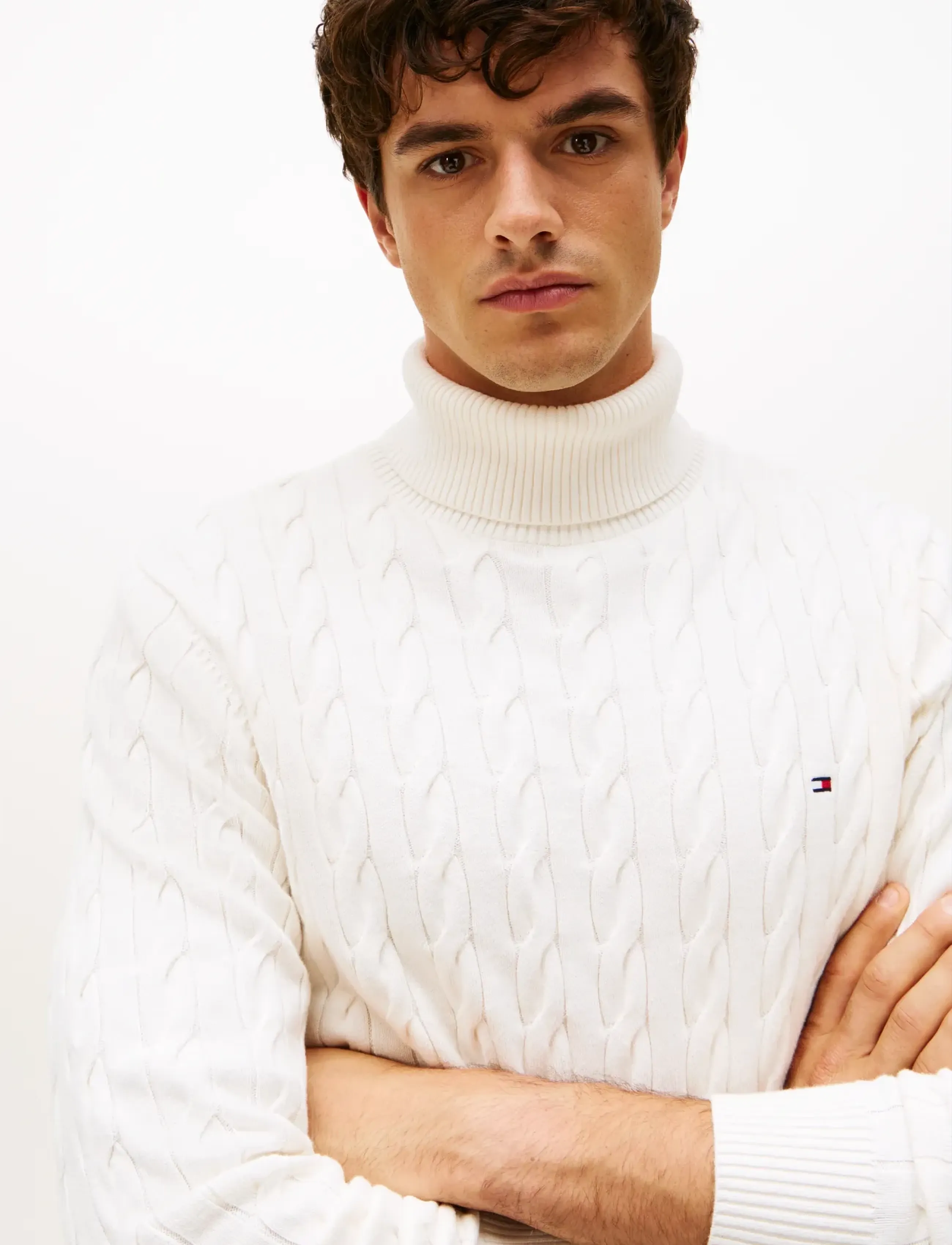 Tommy Hilfiger - CLASSIC COTTON CABLE ROLL NECK - rullekraver - ivory petal - 4