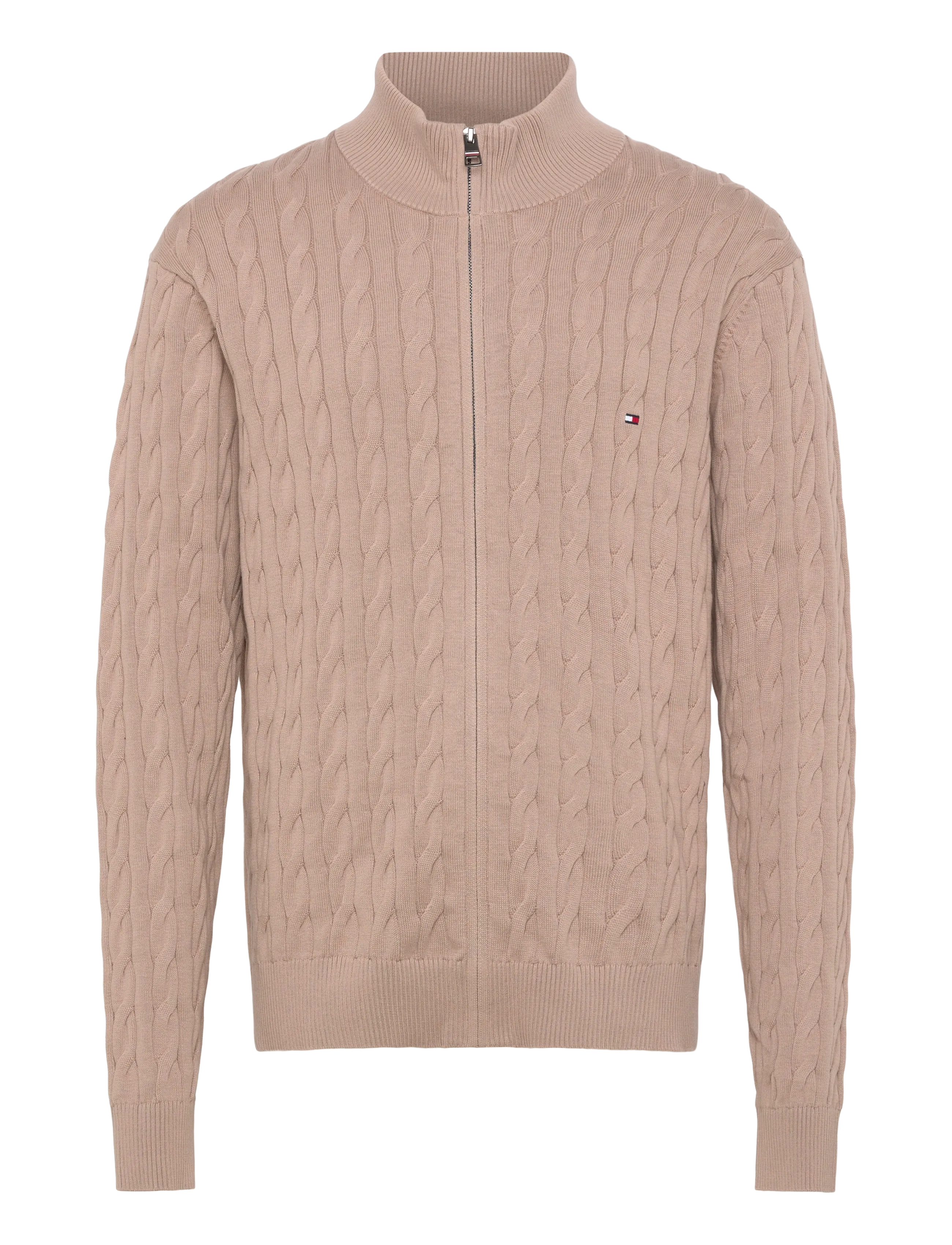 Tommy Hilfiger CLASSIC COTTON CABLE ZIP THROUGH - Tommy Hilfiger - COASTAL TAUPE / beige