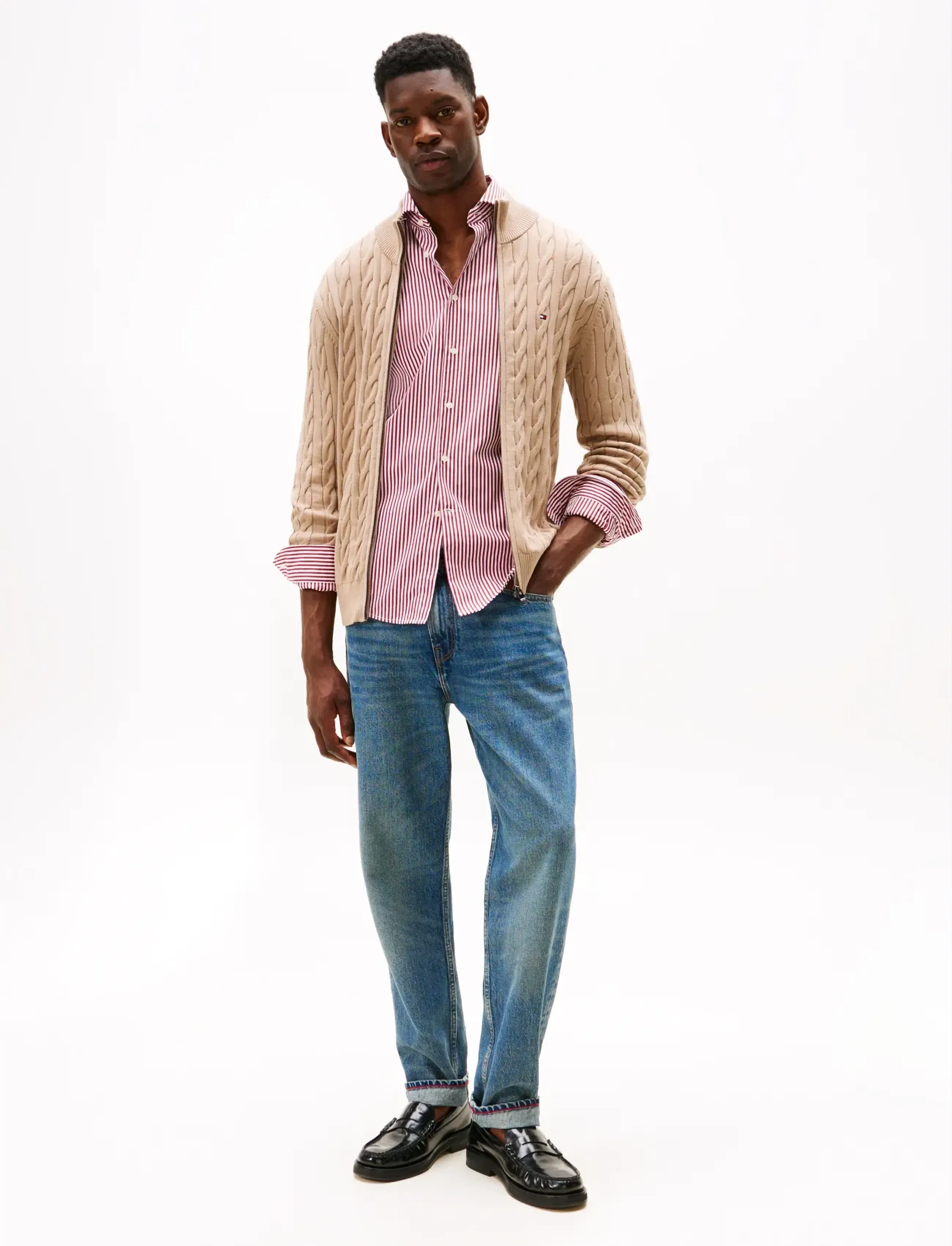 Tommy Hilfiger - CLASSIC COTTON CABLE ZIP THROUGH - kudumid - coastal taupe - 3