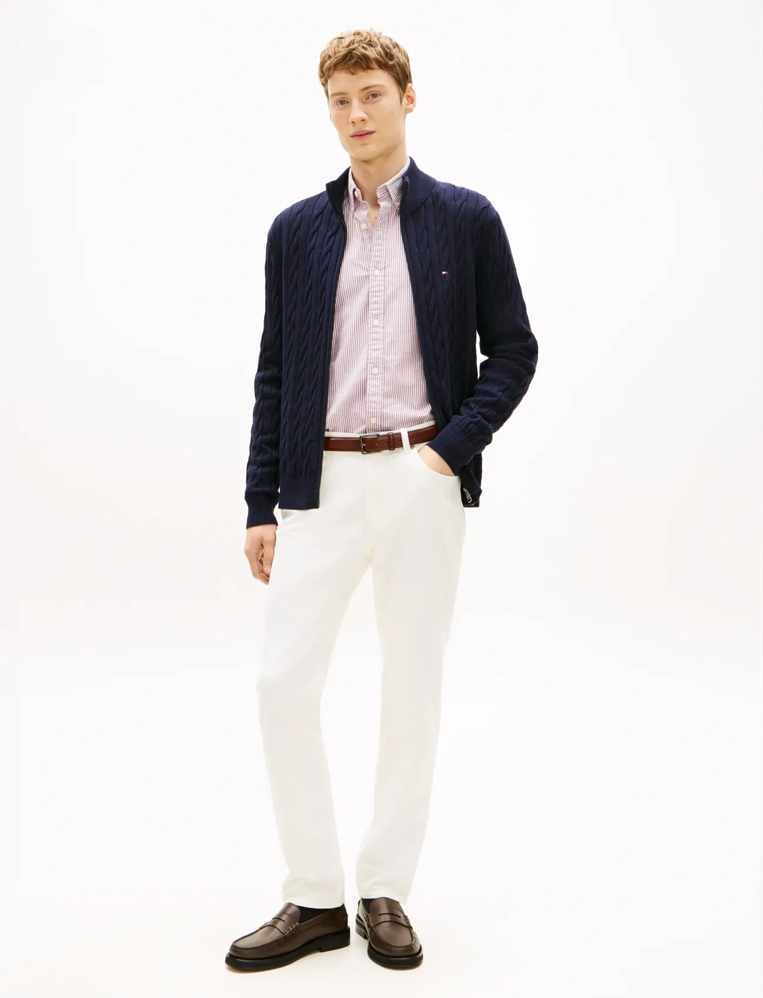 Tommy Hilfiger - CLASSIC COTTON CABLE ZIP THROUGH - full zip jumpers - desert sky - 3