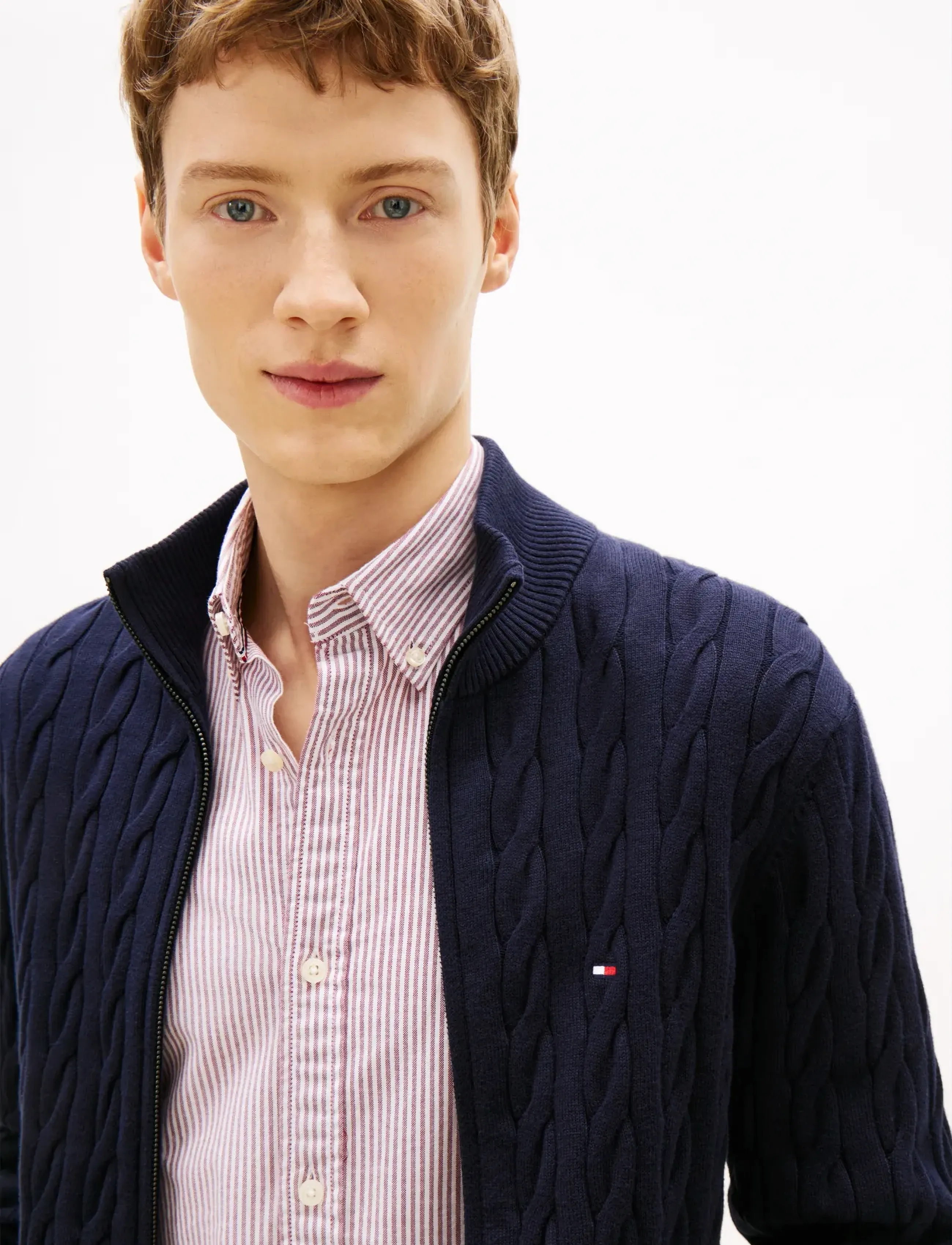Tommy Hilfiger - CLASSIC COTTON CABLE ZIP THROUGH - full zip jumpers - desert sky - 5