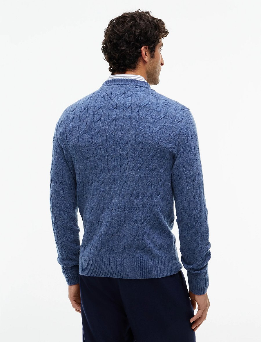 Tommy Hilfiger - LAMBSWOOL CABLE CREW - rundhals - aegean sea heather - 2