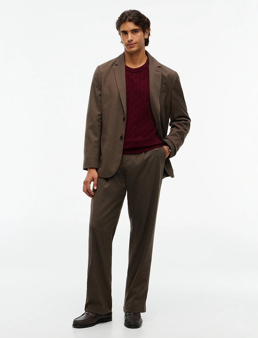 Tommy Hilfiger - LAMBSWOOL CABLE CREW - rundhals - burgundy heather - 4