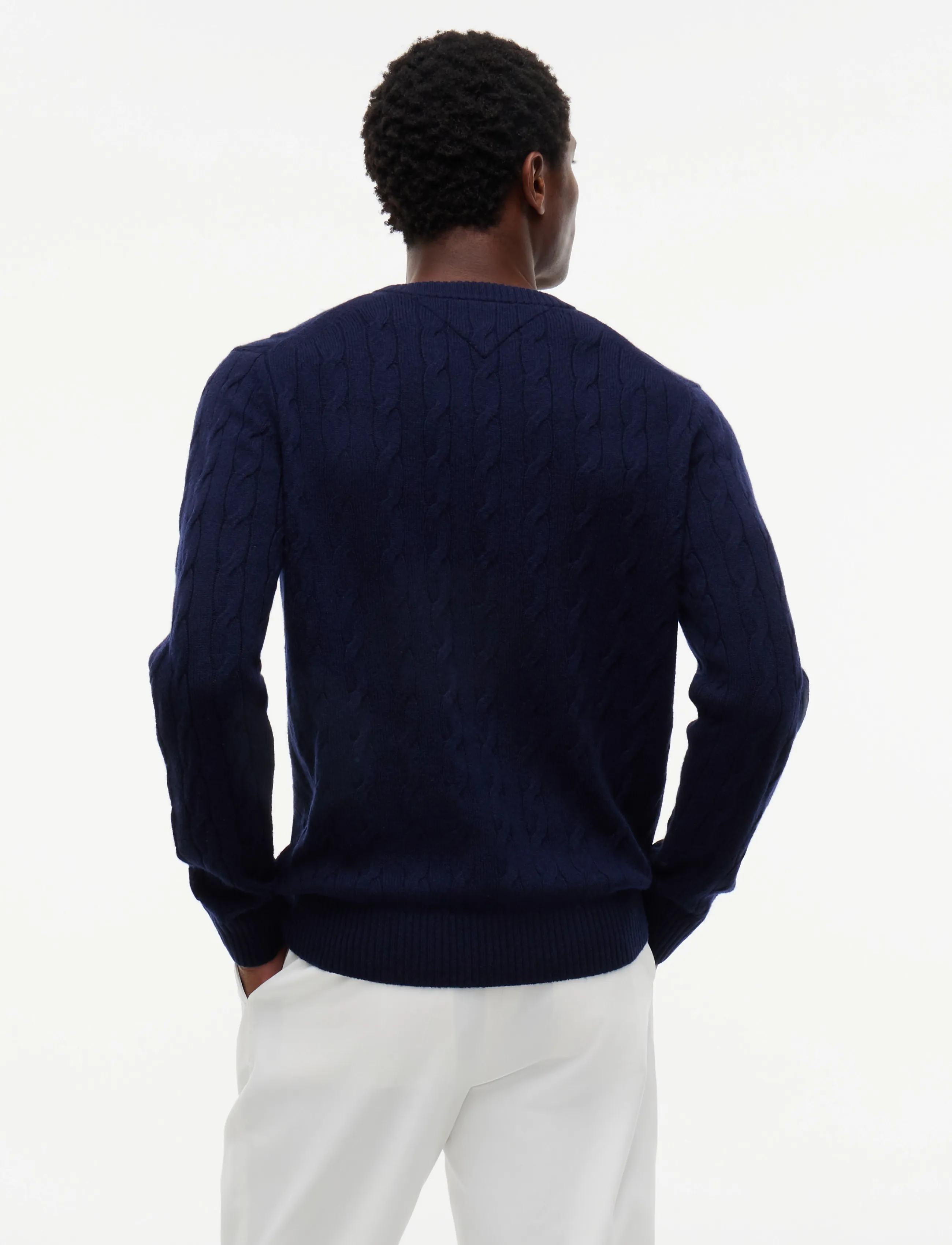 Tommy Hilfiger - LAMBSWOOL CABLE CREW - navy blue - 2
