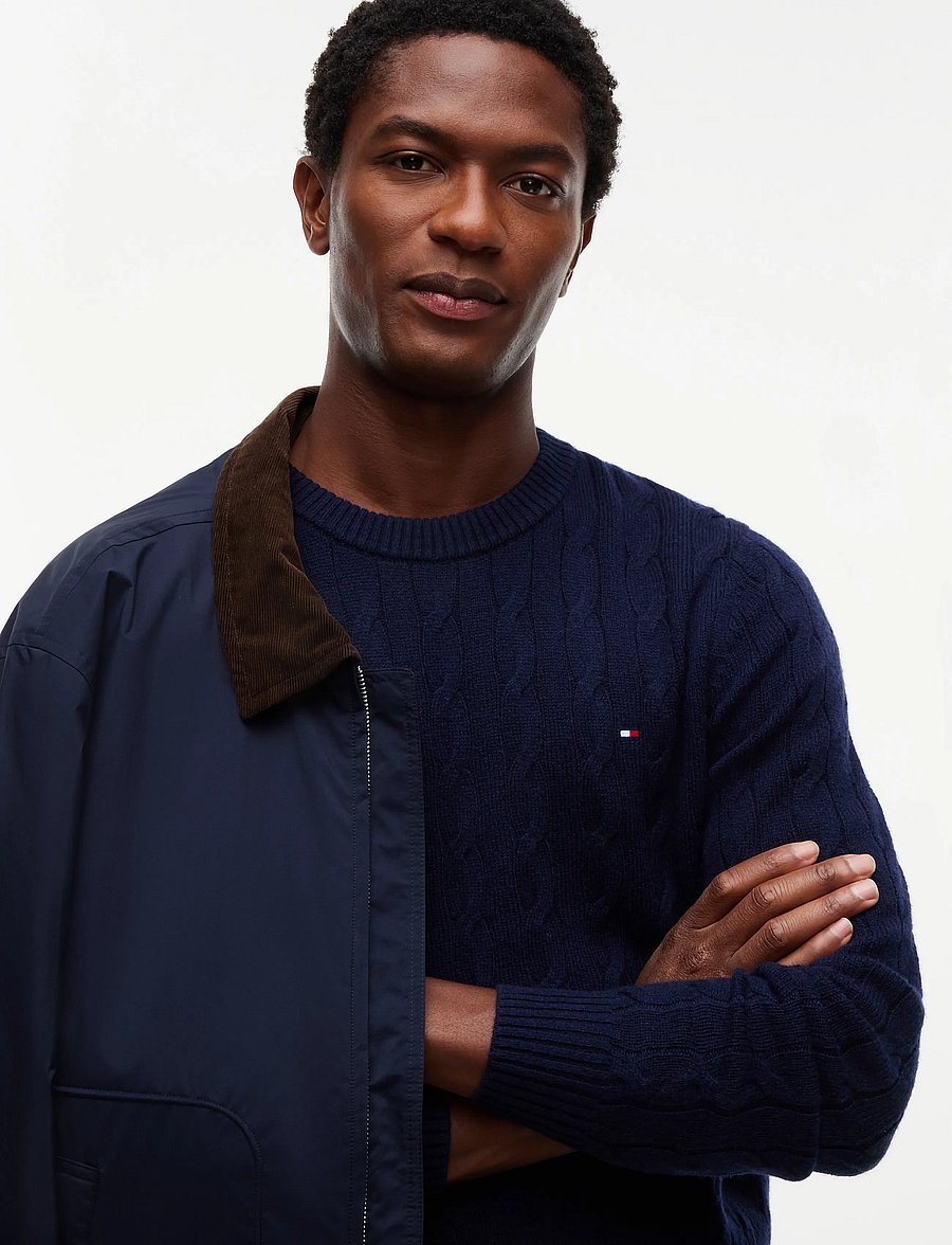 Tommy Hilfiger - LAMBSWOOL CABLE CREW - rundhals - navy blue - 3