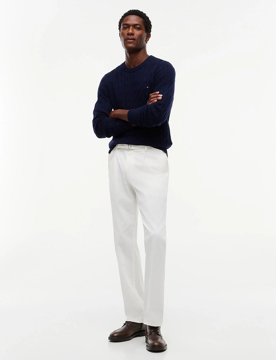 Tommy Hilfiger - LAMBSWOOL CABLE CREW - rundhals - navy blue - 4