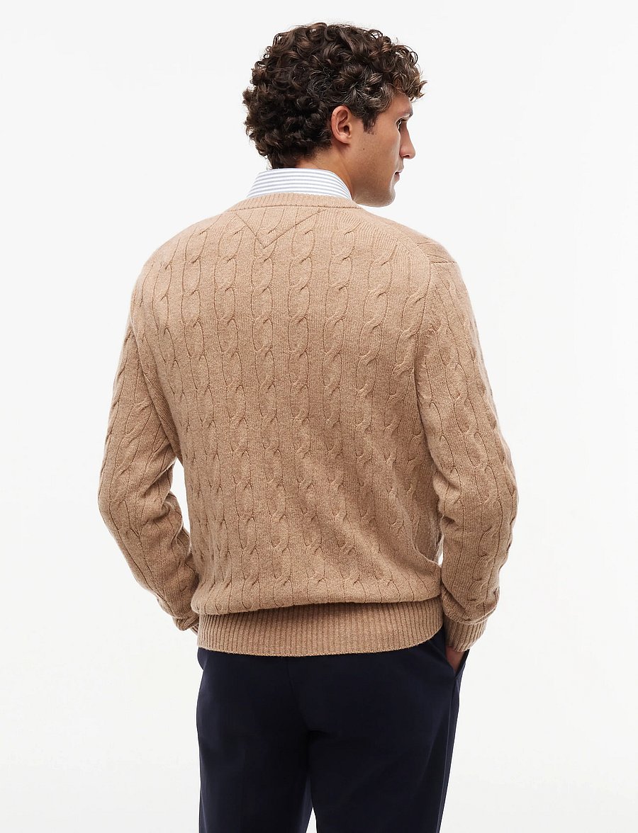 Tommy Hilfiger - LAMBSWOOL CABLE CREW - rundhals - safari canvas heather - 2
