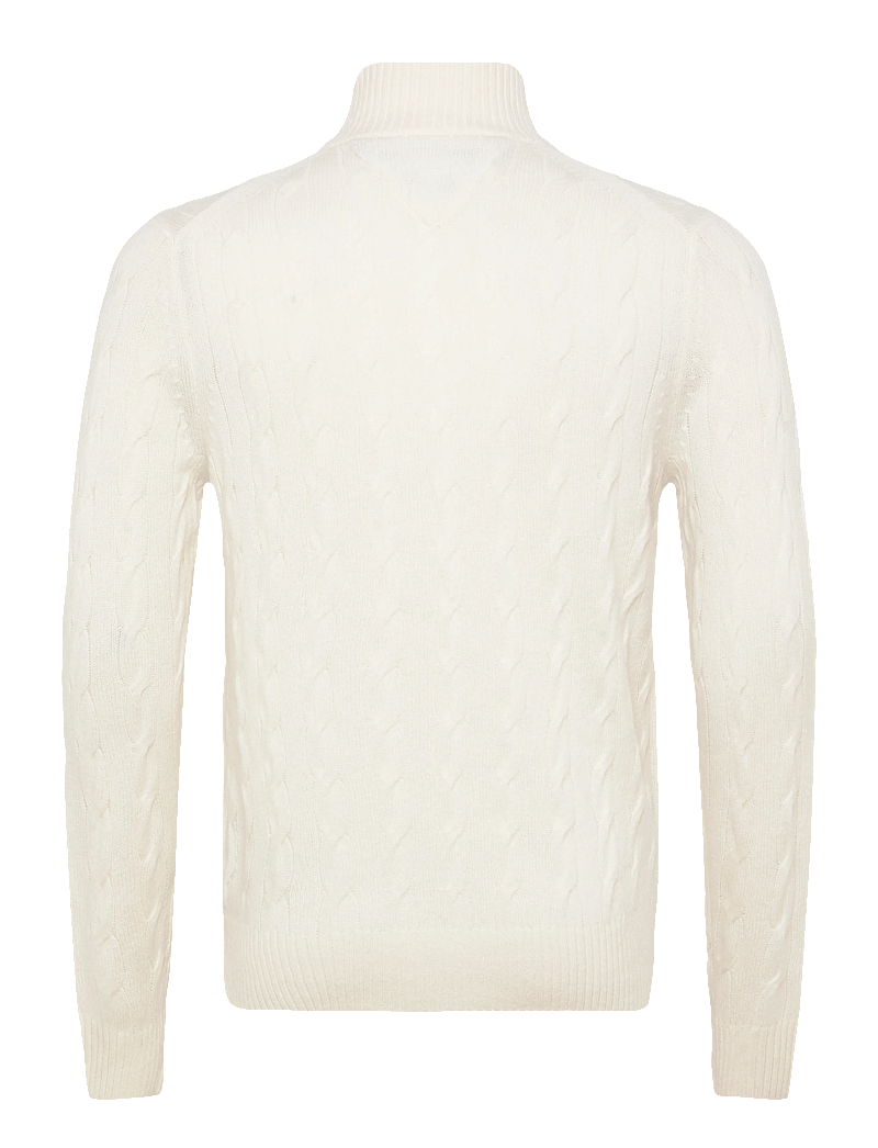 Tommy Hilfiger - LAMBSWOOL BLEND CABLE ZIP MK - half zip-trøjer - ivory petal - 2