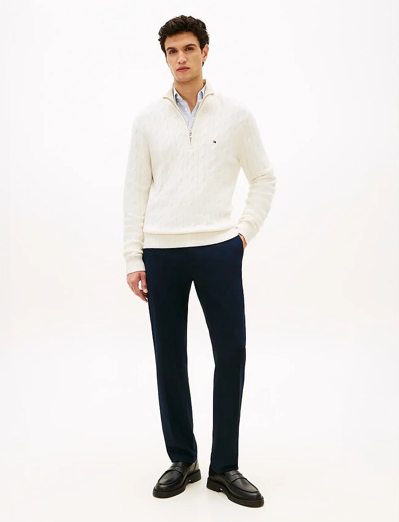 Tommy Hilfiger - LAMBSWOOL BLEND CABLE ZIP MK - half zip-trøjer - ivory petal - 3