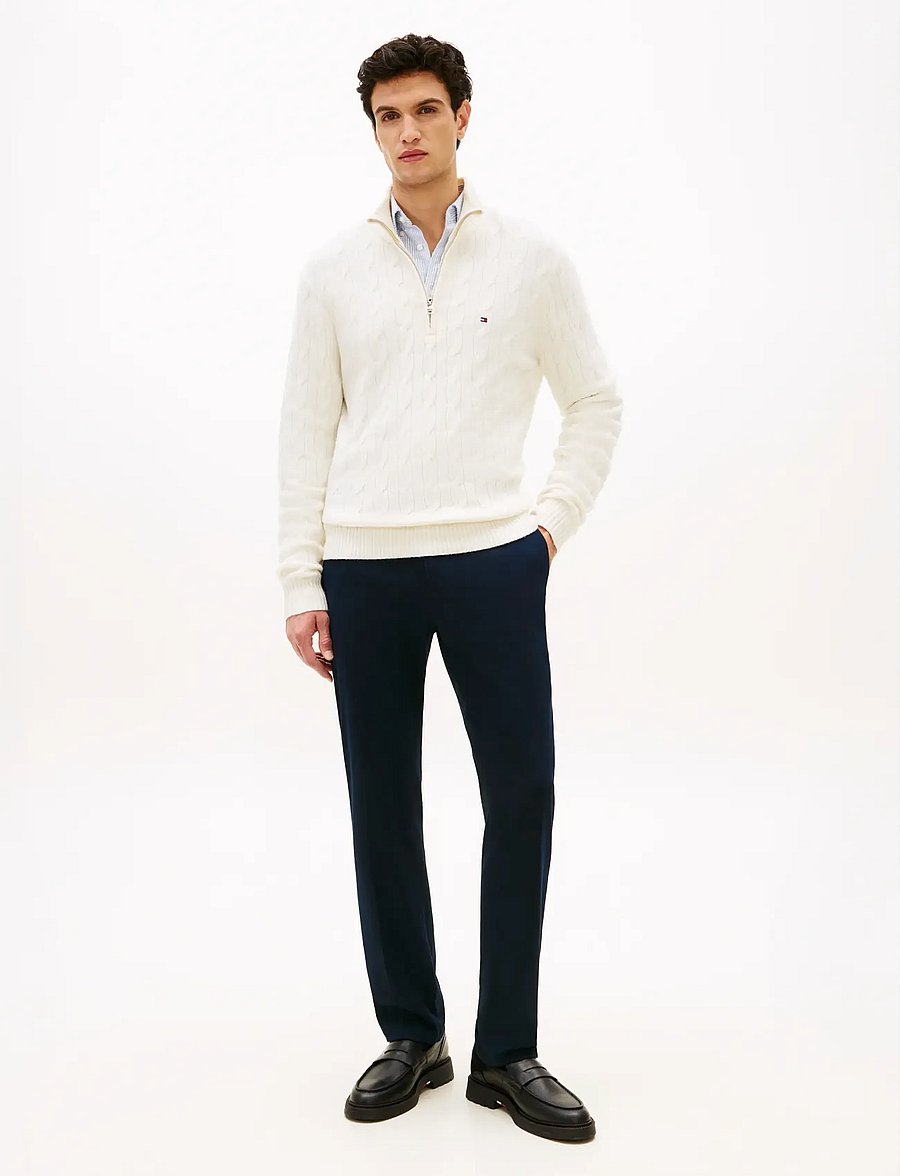 Tommy Hilfiger - LAMBSWOOL CABLE ZIP MK - ivory petal - 3