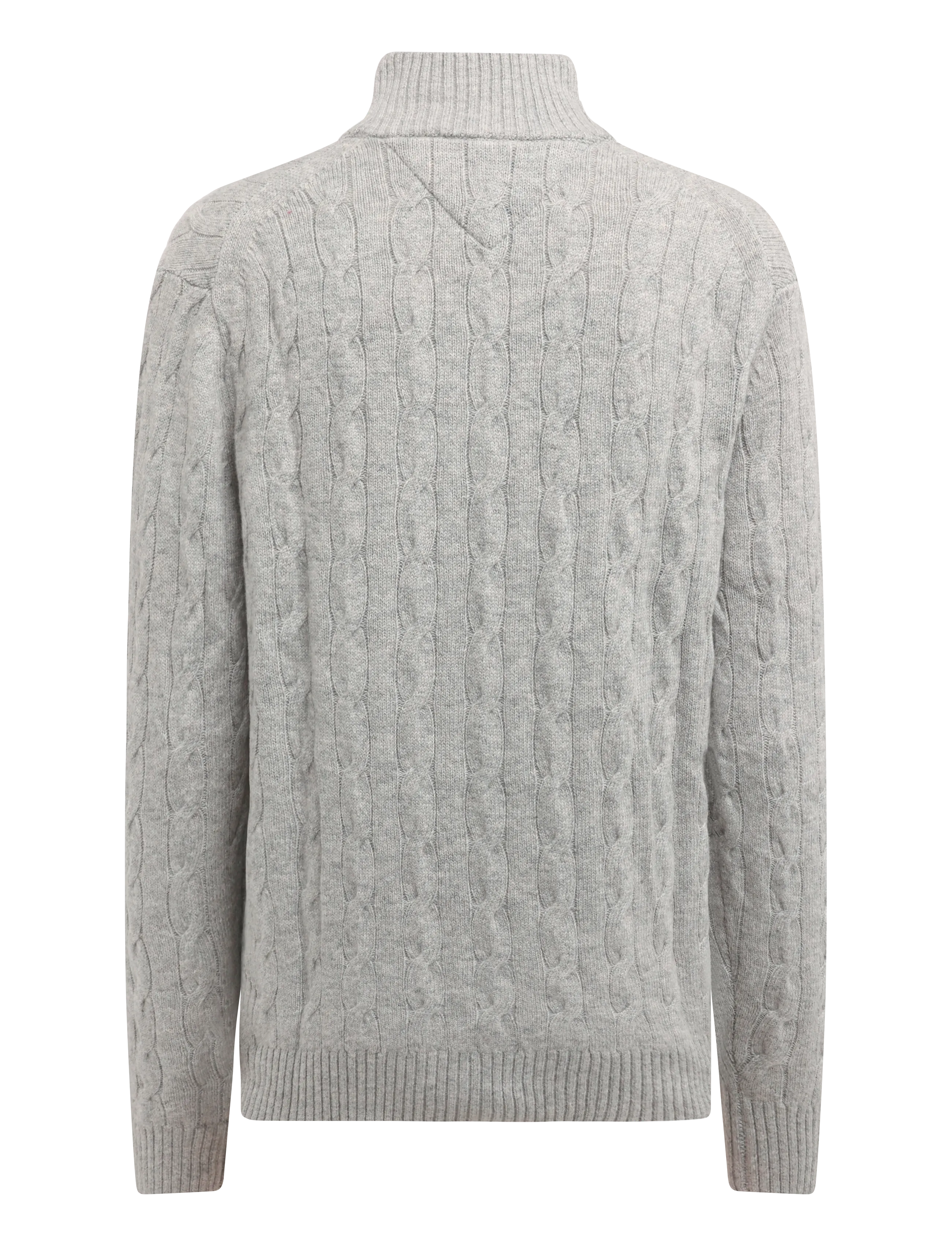 Tommy Hilfiger - LAMBSWOOL CABLE ZIP MK - pullover mit halbem reißverschluss - light grey heather - 2