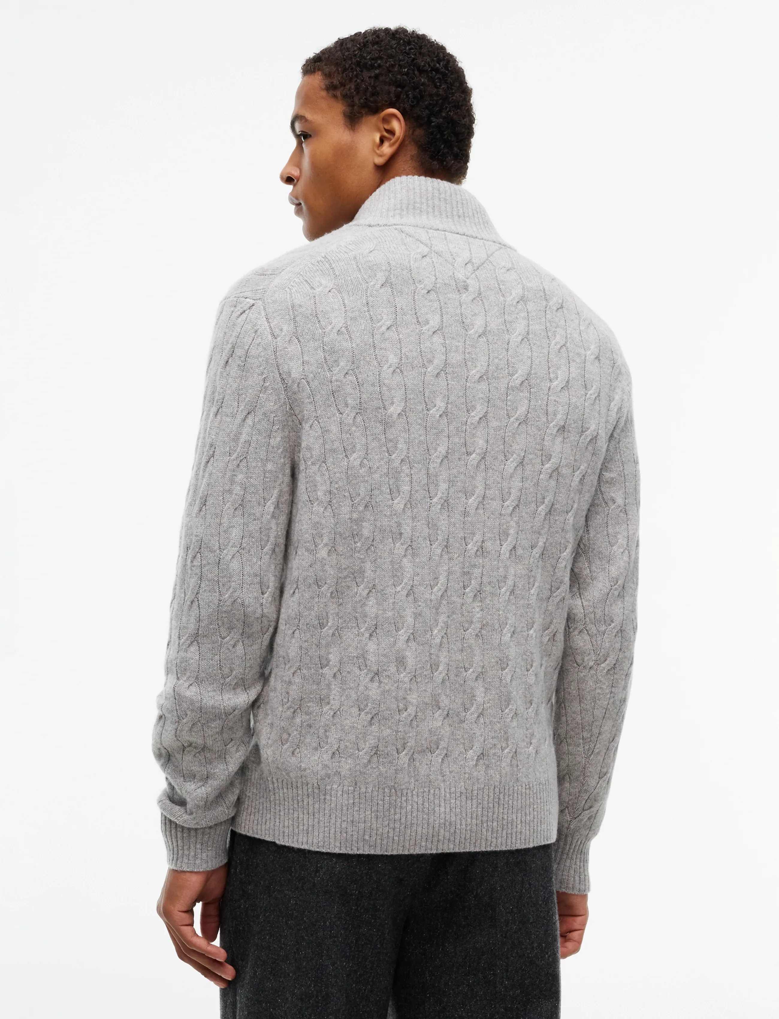 Tommy Hilfiger - LAMBSWOOL CABLE ZIP MK - pullover mit halbem reißverschluss - light grey heather - 3