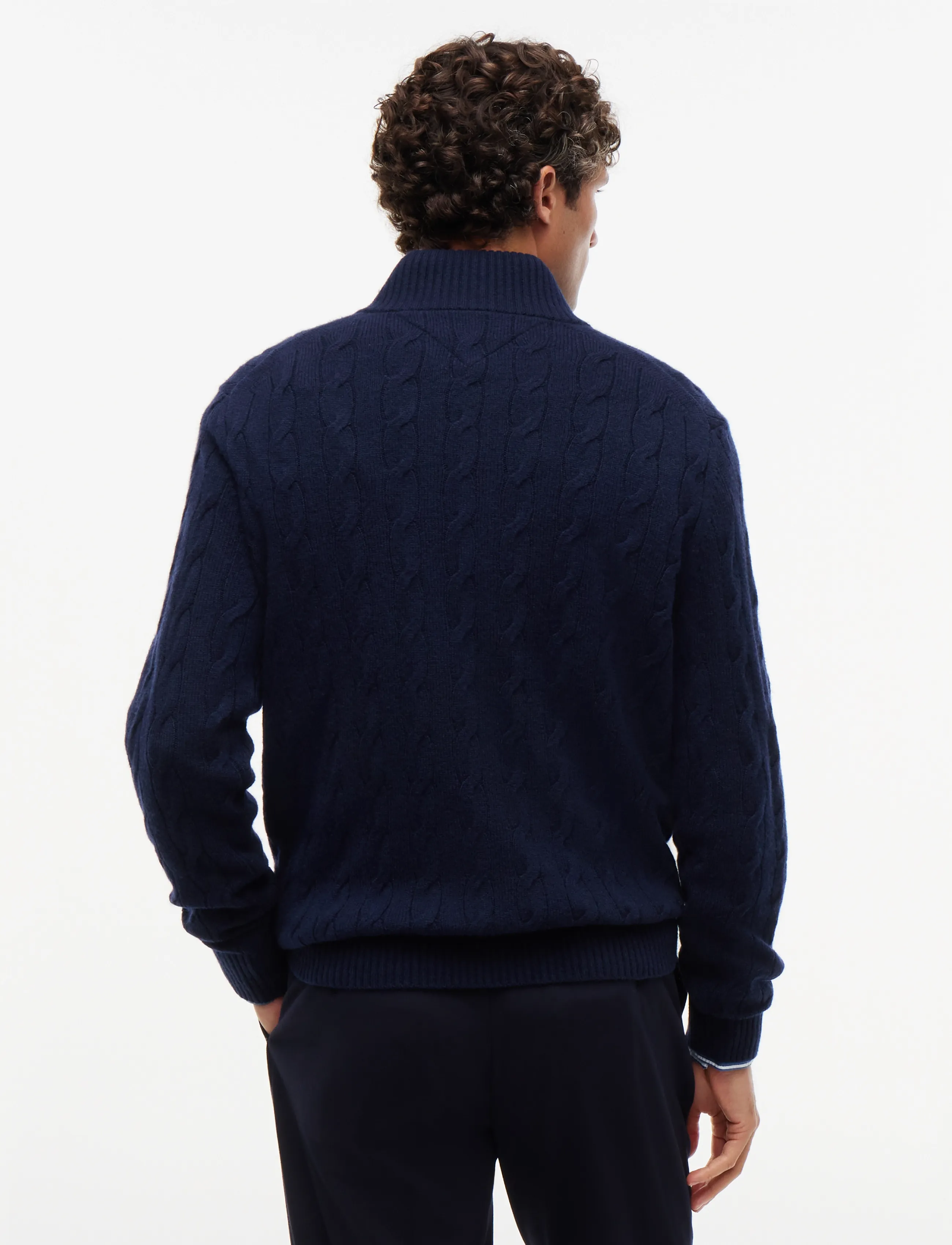 Tommy Hilfiger - LAMBSWOOL CABLE ZIP MK - pullover mit halbem reißverschluss - navy blue - 2