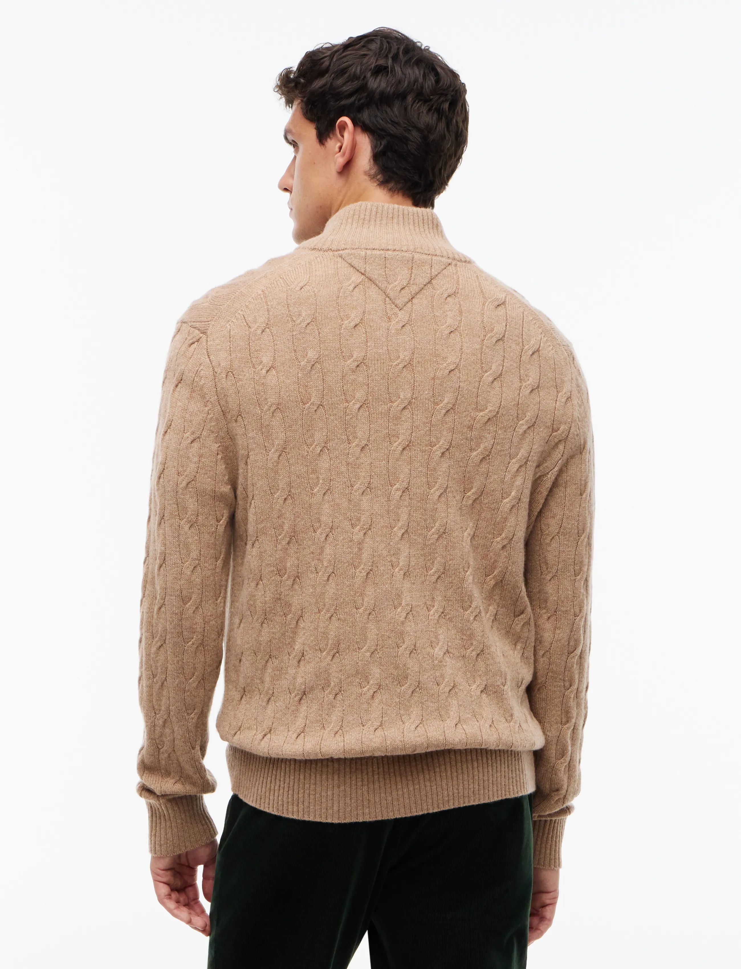 Tommy Hilfiger - LAMBSWOOL CABLE ZIP MK - safari canvas heather - 2