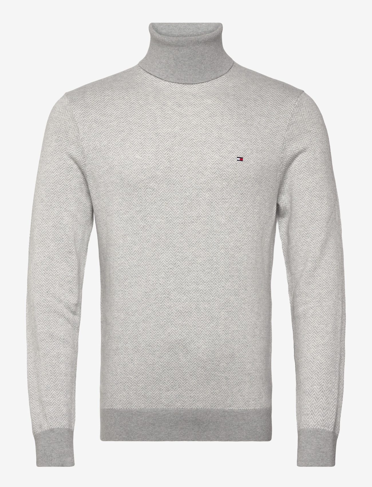 Tommy Hilfiger - PIMA CTN CASH HERRINGBONE ROLL - rullekraver - light grey htr ivory petal - 1