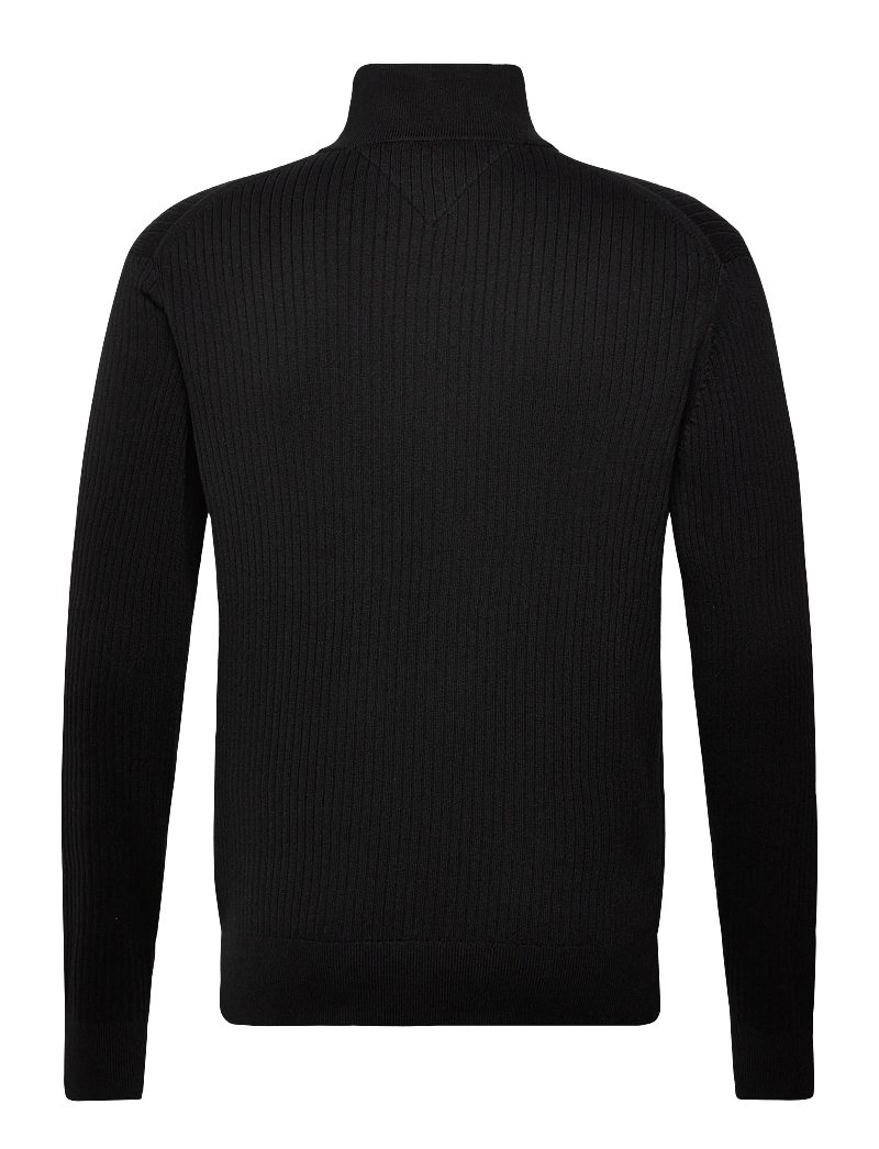 Tommy Hilfiger - PIMA CTN CASH STRUCTURE ZIP MOCK - halfzip strik - black - 2