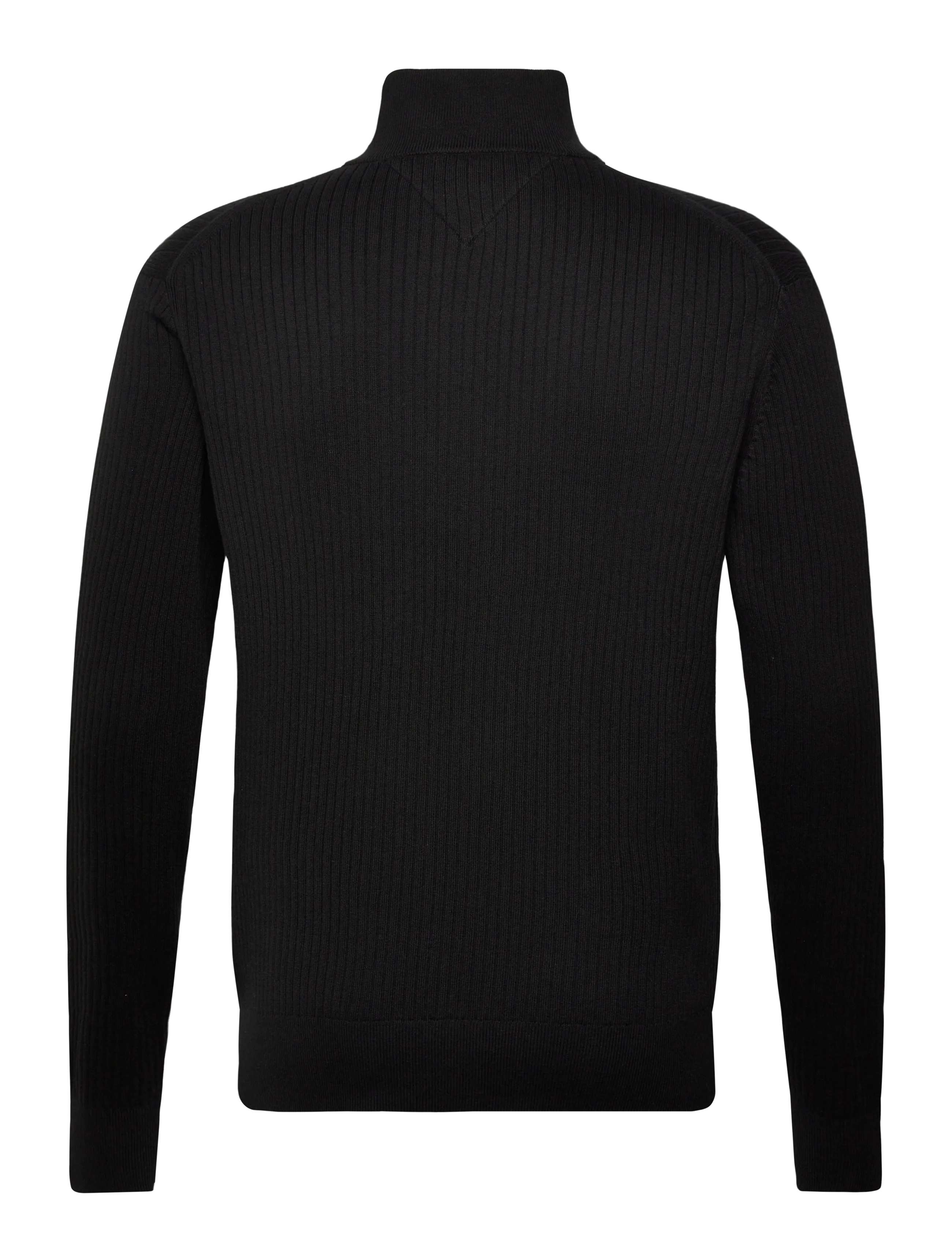 Tommy Hilfiger - PIMA CTN CASH STRUCTURE ZIP MOCK - half zip jumpers - black - 2