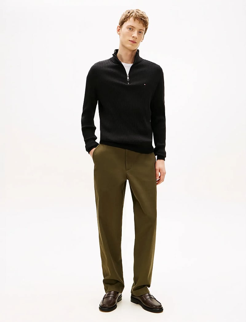 Tommy Hilfiger - PIMA CTN CASH STRUCTURE ZIP MOCK - halfzip strik - black - 3