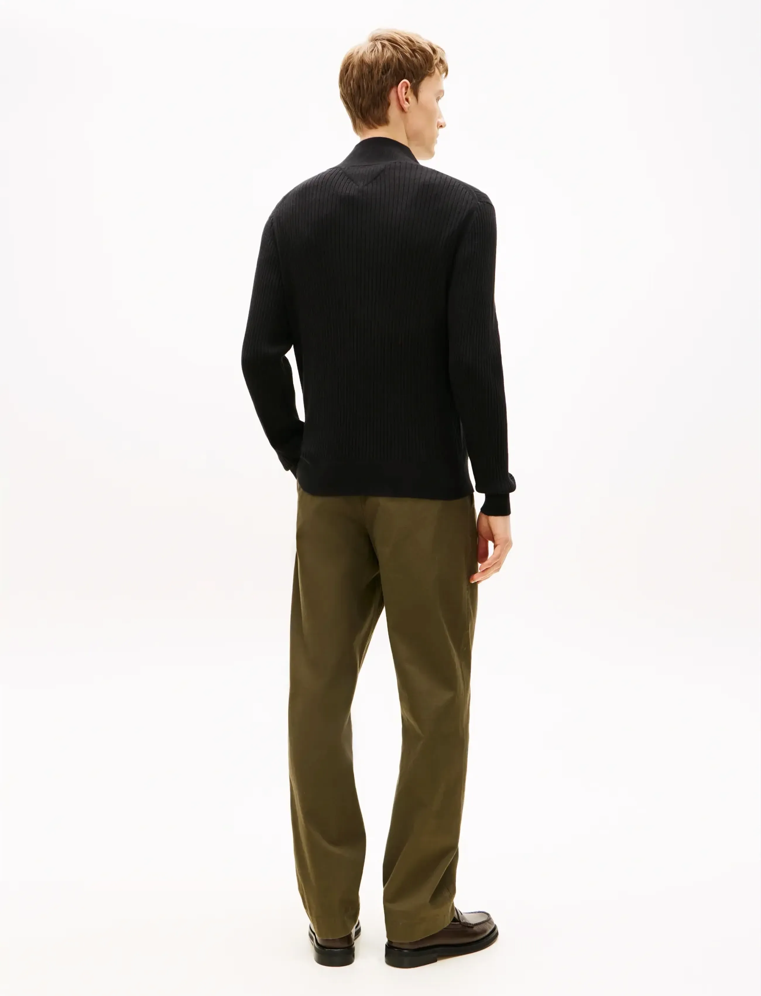 Tommy Hilfiger - PIMA CTN CASH STRUCTURE ZIP MOCK - half zip jumpers - black - 4