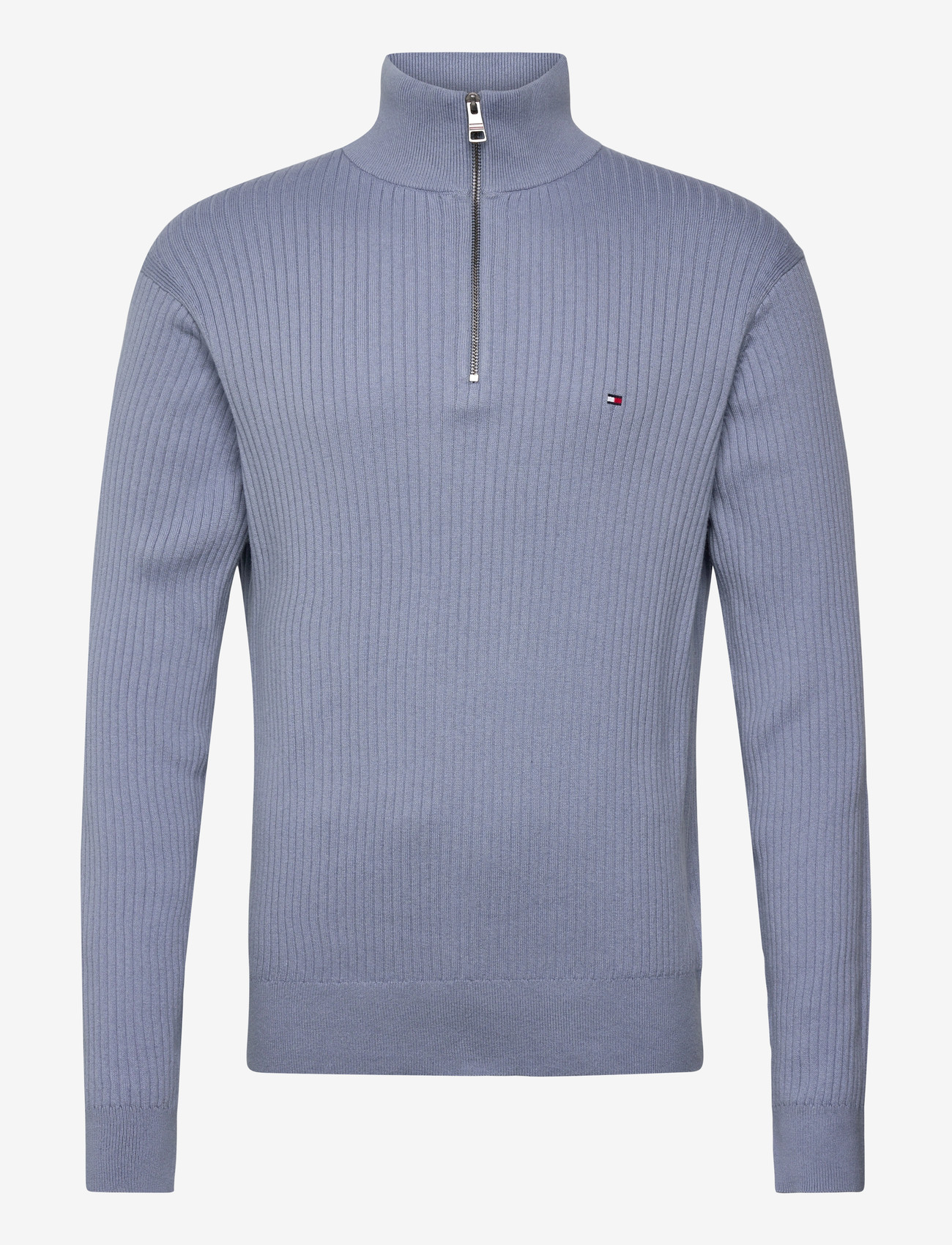 Tommy Hilfiger - PIMA CTN CASH STRUCTURE ZIP MOCK - halfzip strik - brisk blue - 1