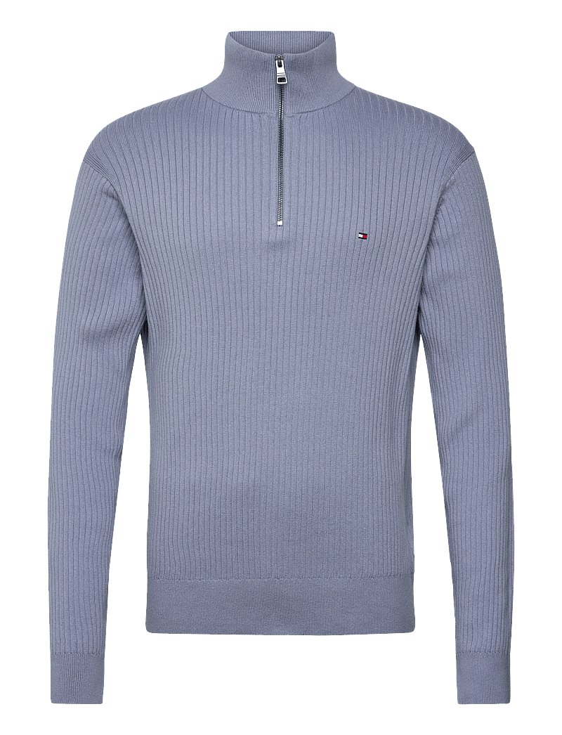 Tommy Hilfiger - PIMA CTN CASH STRUCTURE ZIP MOCK - halfzip strik - brisk blue - 1